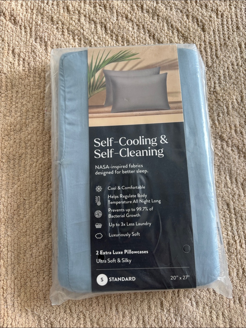 Miracle Self-Cooling Pillowcases - slate Blue